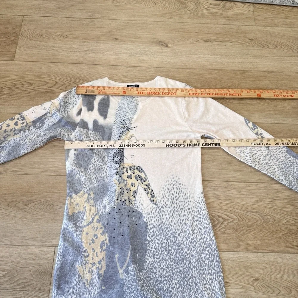 Sempre Woman's Dress Designed In‎ Italy Human Artwork Leopard Sz M